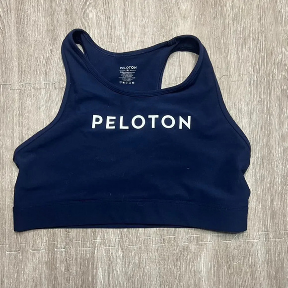 Peloton‎ Women's XL High Neck Racerback Sports Bra Blue Activewear - Picture 1 of 3